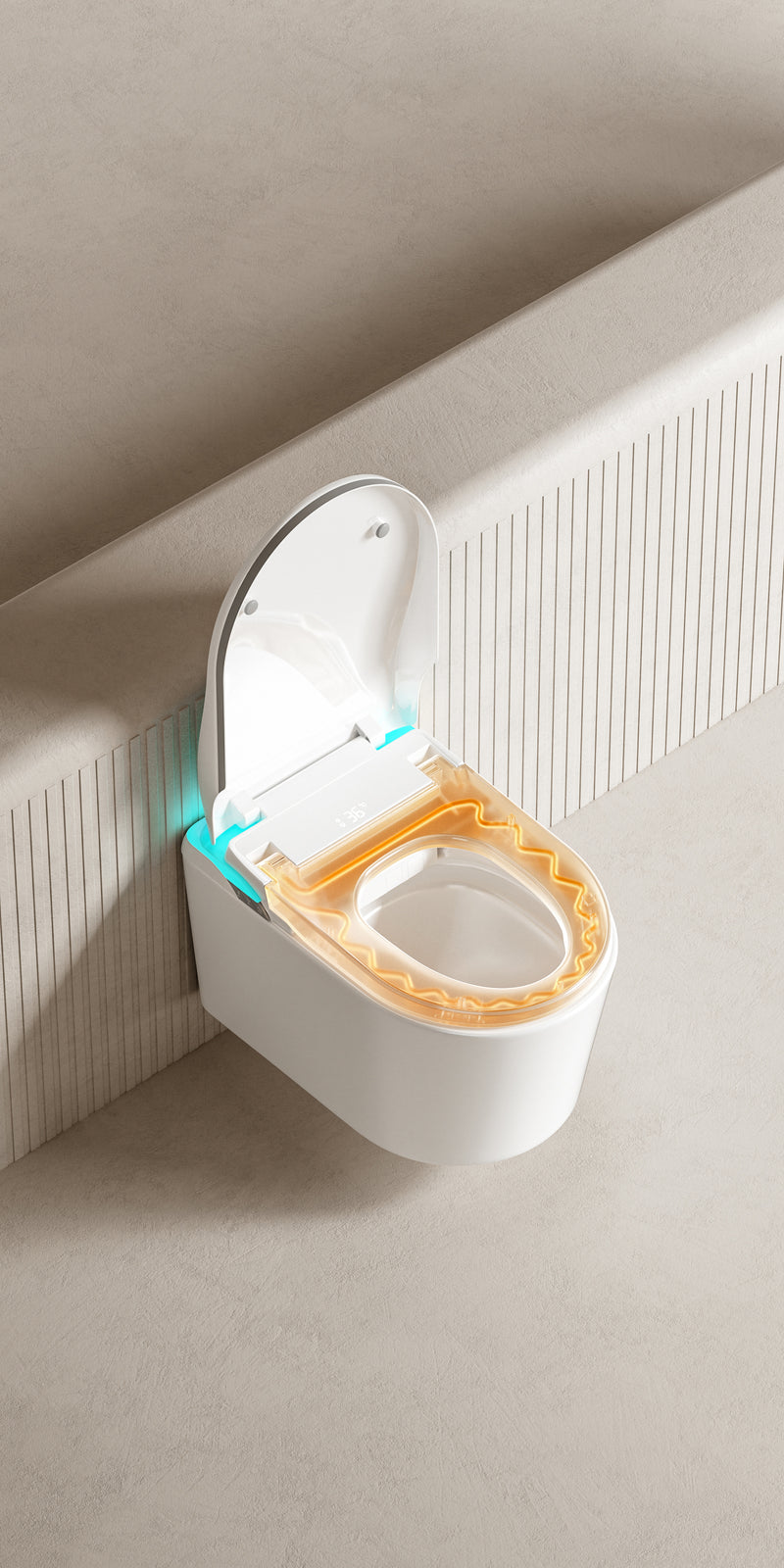 Vägghängd smarttoalett - PuroFlush Smart 007