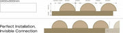 Sammetspanel 2400 × 600 mm – profilritning och skarv