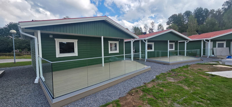 Toppmonterat glasräcke