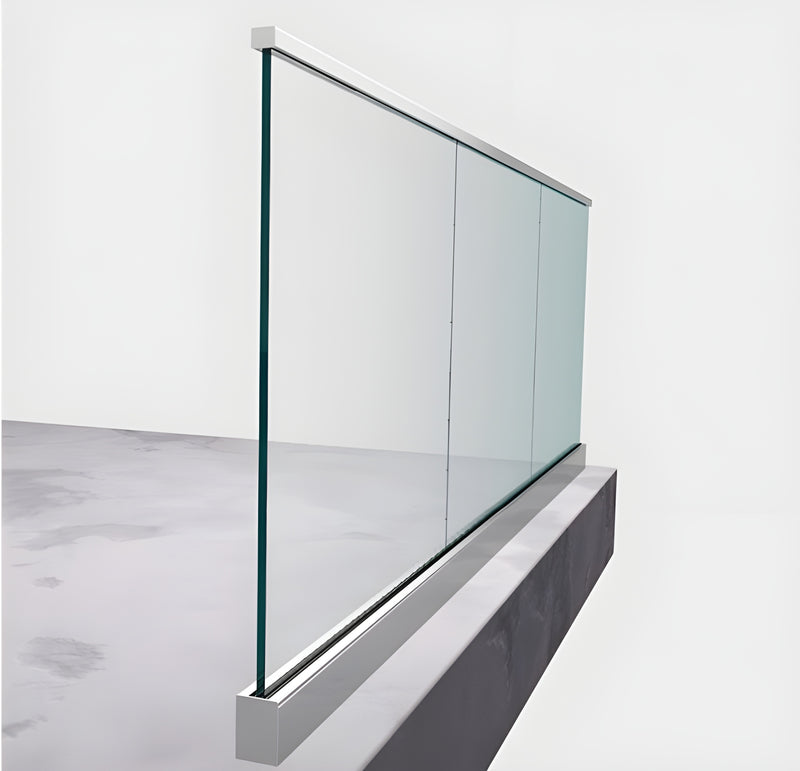 Toppmonterat glasräcke