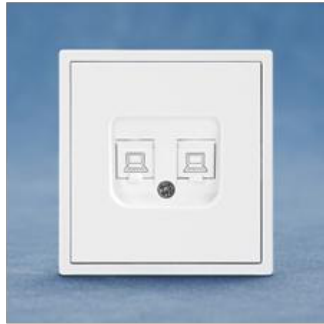 Dubbelt nätverksuttag CAT6 – Z-31 – vit
