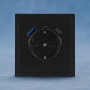 Vägguttag med USB-A och USB-C – Z-23F – svart